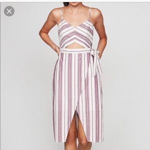 Purple and white striped express dress